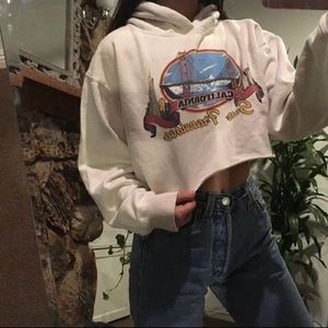 BRANDY MELVILLE SAN FRAN CROP HOODIE SWEATSHIRT